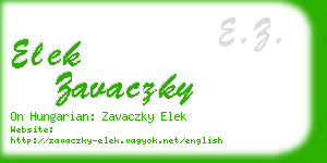 elek zavaczky business card